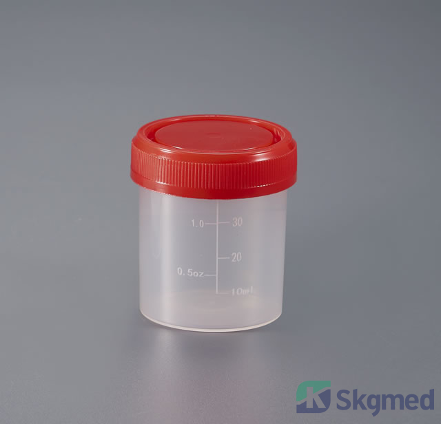 Urine/Sputum Container 40ml Red cap