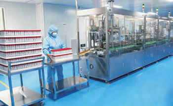 The lab technician works in the laboratory