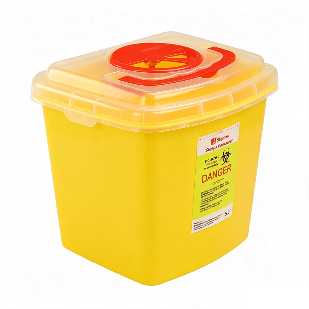 5L Rotary Lid Sharps Container with Integrated Carrying Handle