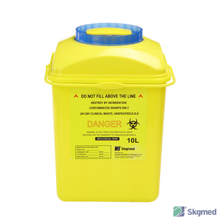 10L Sharps Container with Built-In Automatic Needle Remover