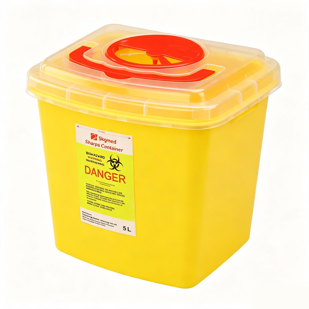 5L Rotary Lid Sharps Container with Integrated Carrying Handle