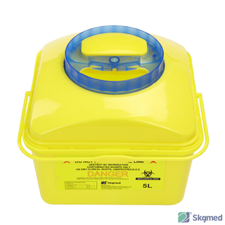 5L Sharps Container with Built-In Automatic Needle Remover