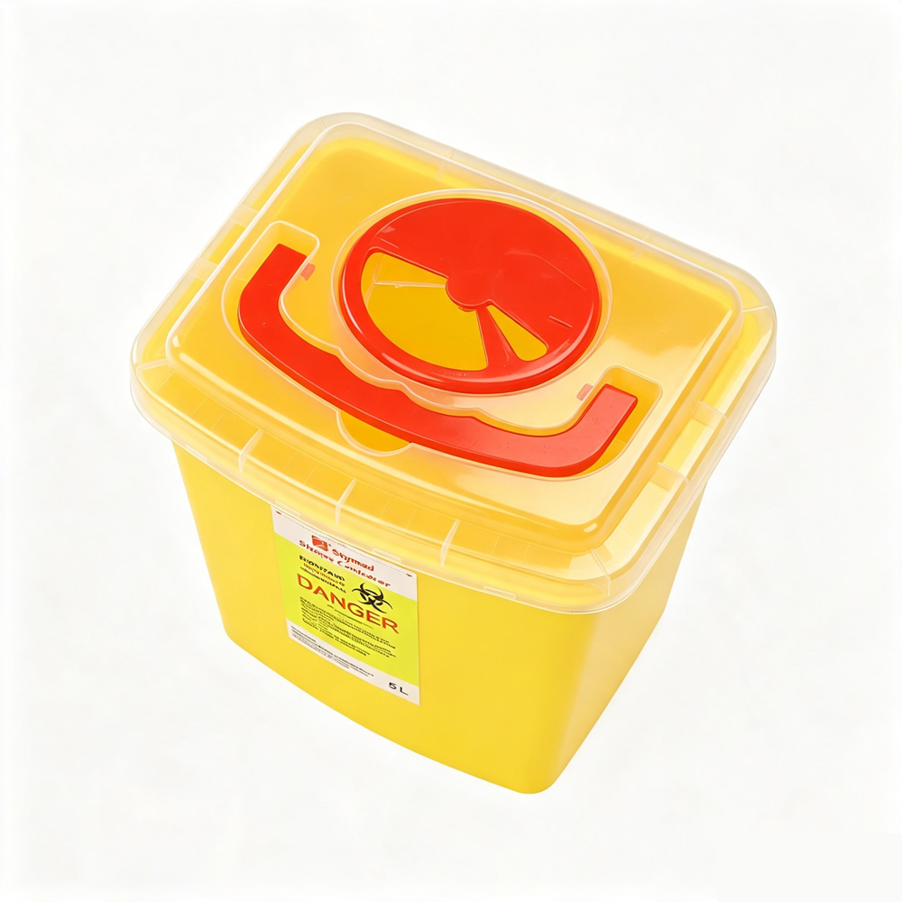5L Rotary Lid Sharps Container with Integrated Carrying Handle