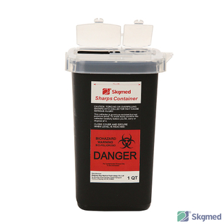 Sharps Container 1 QT , Medical Biohazard Needle Disposal Container
